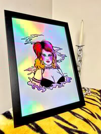 Image 3 of Framed Holographic Print - Mullet Babe
