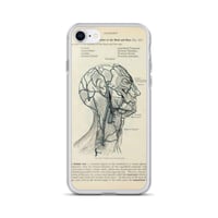 Image 1 of Antique Bookpage Detailed Anatomical Illustration Human Head Clear Case for iPhone®