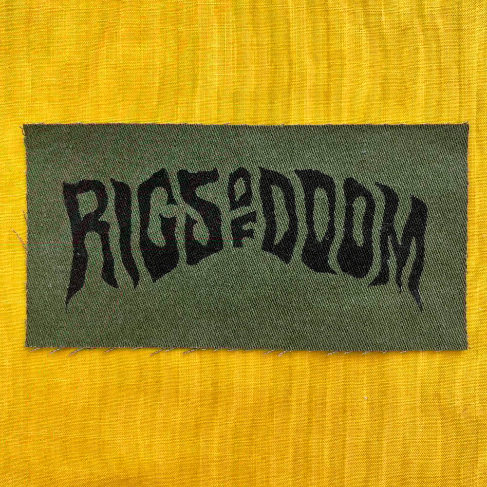 Hand Printed Logo Patch Green Canvas