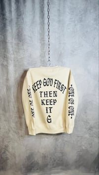 Image 5 of Keep God First - Cream Crewneck 
