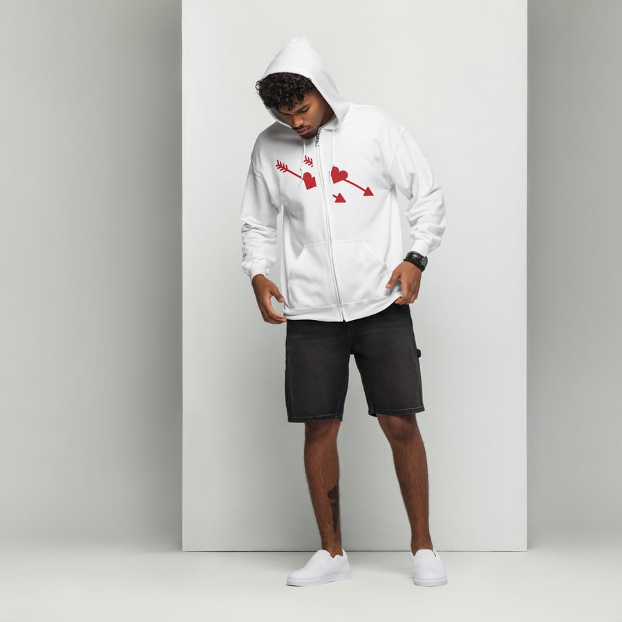 Image of Unisex Valentines  zip hoodie