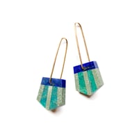 Image 1 of Lapis, Greenstone & Chrysocolla Earrings