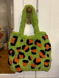 green cheetah tote