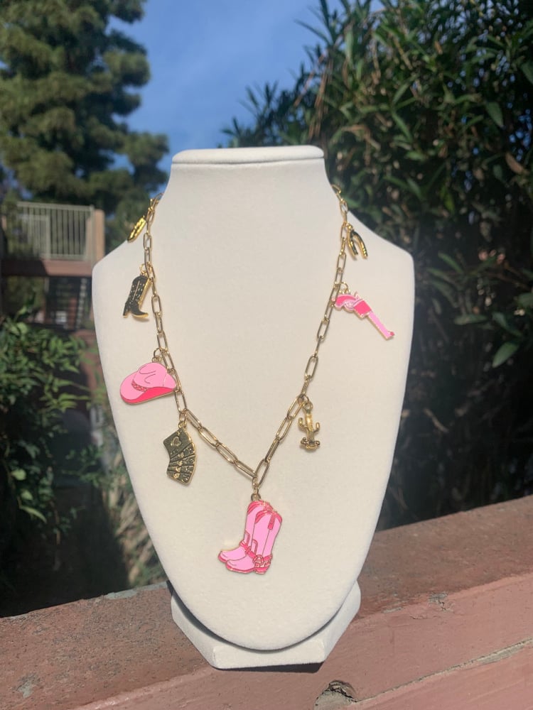 Image of Pink Pony Club Charm Necklace 