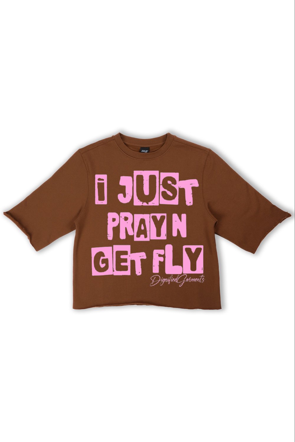 Image of “Pray N Get Fly” Tee (Mocha-Magenta)