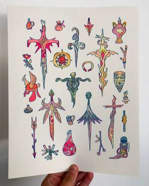 Fairy Sword Risograph print