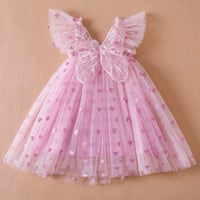 Image 7 of Glitter Heart Fairy Style Winged Dress Blue/Pink her