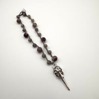 Image 3 of Labradorite & Eudialyte Bird Skull Car Charm