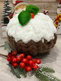 Image 2 of Chunky Knit Christmas Pudding Cushion