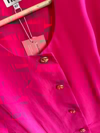 Image 2 of pink vintage gold button tie top