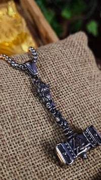 Image 5 of 👑The Armored Kingdom Hammer of the Armored Realm Necklace-Stainless Steel Pendant-24 inch chain