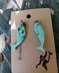 Image 3 of Aqua & gold summer whales