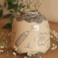 Image 3 of 'Silly Sketch Kitty' Bud Vase