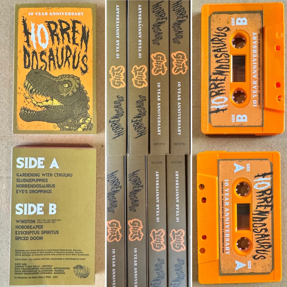 Image of HORRENDOSAURUS  '10 year anniversary' - Orange cassette