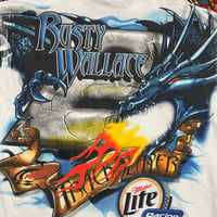 Image 3 of 90s Rusty Wallace "Track Slayer" Blue AOP Size Large 24.5x30.5 (Fits XL)