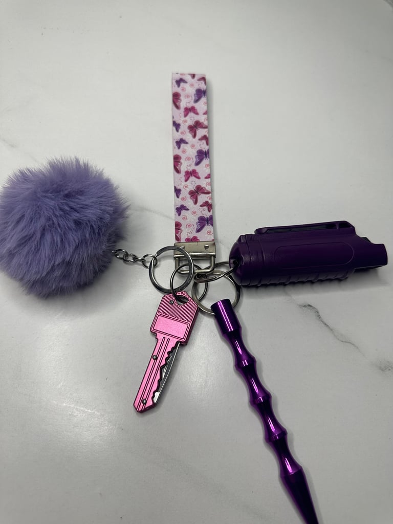 Pink & Purple Butterfly Safey Keychain Image 2