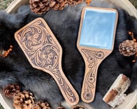 Image 1 of Tooled Leather Mirror