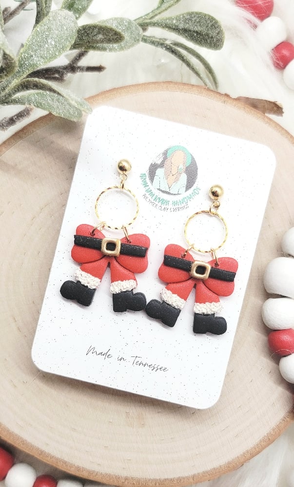 Image of Santa Bow Earrings 