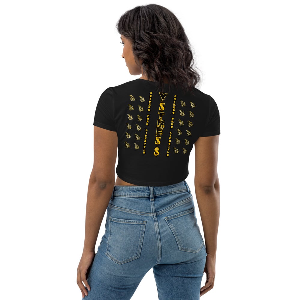 Image of YSDB Exclusive Women's Gold and Black Organic Crop Top