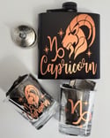 Capricorn Zodiac Flask Set – Rose Gold Goat Edition