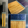 @Kaoticartworks 3-D Resin & Kiaat Wood Segmented Knife Scales Blue