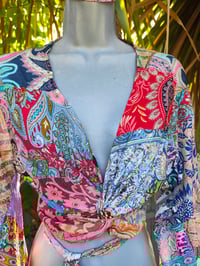 Image 19 of Patchwork Stevie top peach tassels