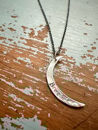 Image 10 of sterling silver moon with breathe inscription