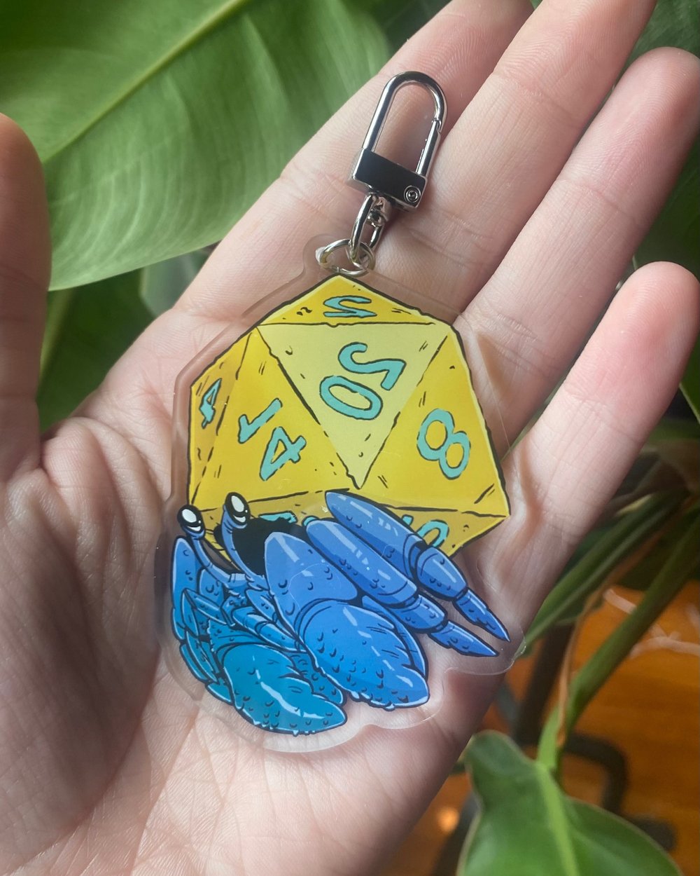 Hermit Crab D20 Acrylic Keychain