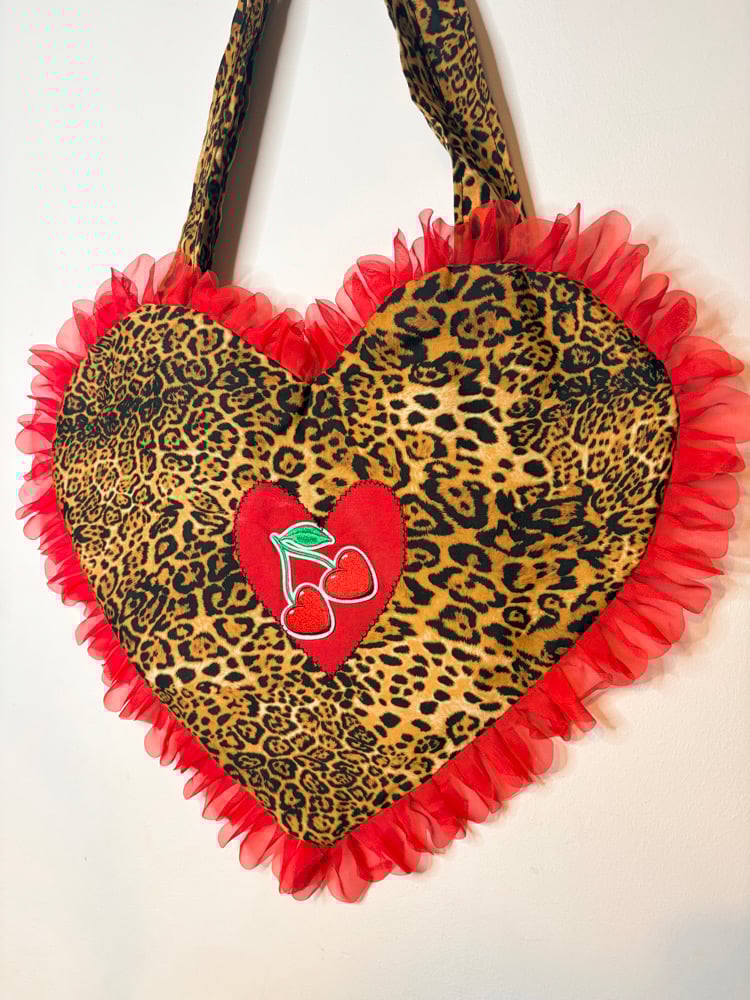 Image of Cherry Hearts Leopard  Bag 🍒🐆❤️‍🔥 