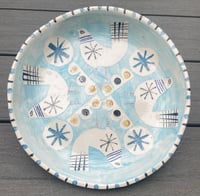 Pale turquoise bird plate 