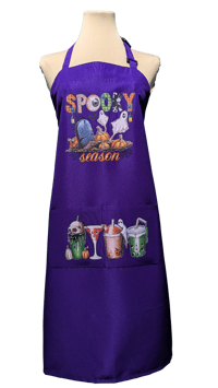 Image 1 of Halloween Spooky Season Apron (purple)