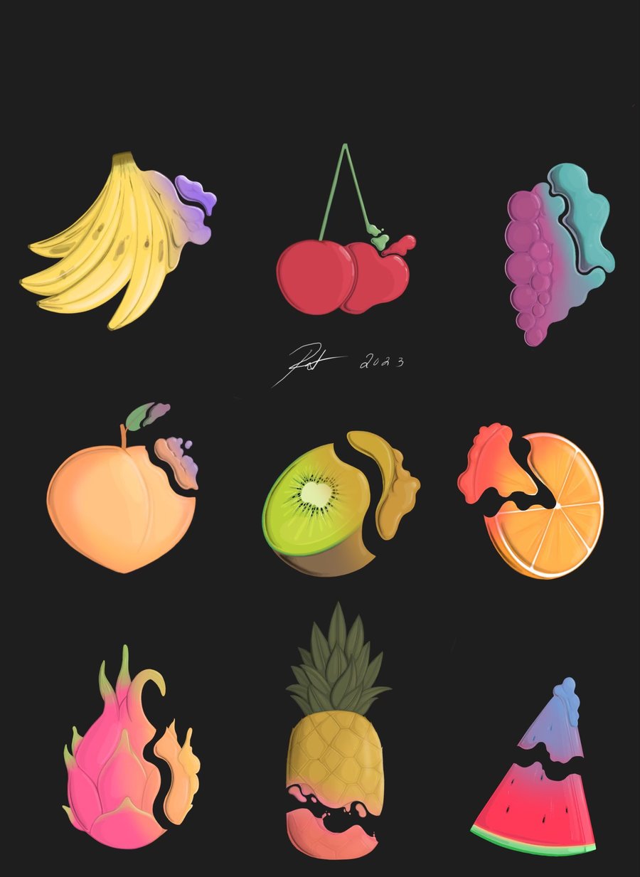 Image of “Fruit Goop” 8.5 x11 print 