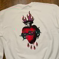 Image 2 of SACRED HEART SWEATSHIRT - white