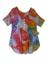Image 2 of L Luxe Knit Babydoll Top in Euphoria Watercolor Ice Dye
