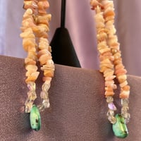 Image 2 of Pink Opal & Turquoise Earrings