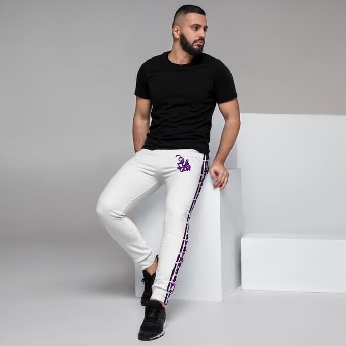 Image of YStress Exclusive Purple White and Black Men's Joggers