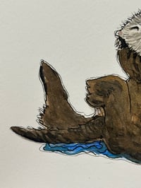 Image 3 of Two Loving Otters (A5)