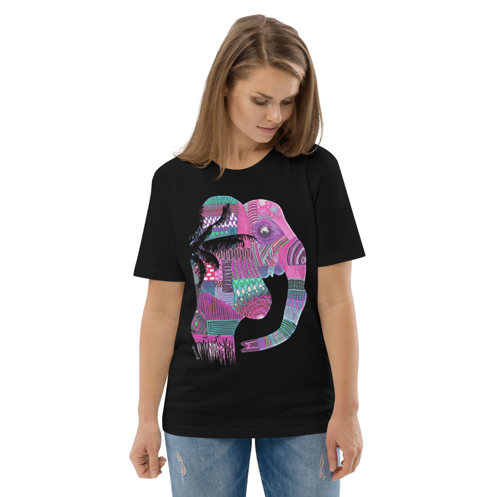 Image of Rainbow Elephant Unisex Bio-Baumwoll-T-shirt Pink