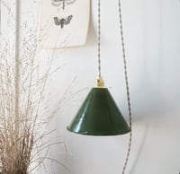 Image 2 of Suspension Ou Baladeuse conique Tole Emailee Verte  