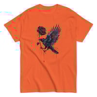 Image 5 of Unisex classic tee, Gothic Raven With Bleeding Red Rose Mystical Tee