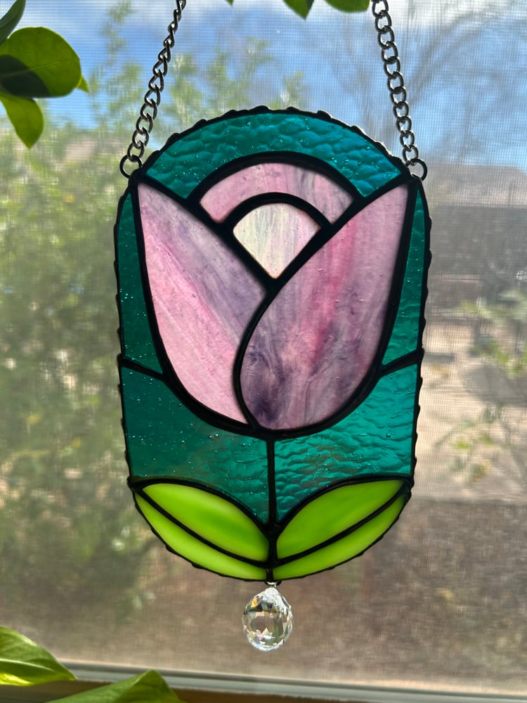 Image of Stained Glass Tulip Sun Catcher 