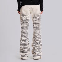 Image 2 of Y2K Arctic White Drift Flared Trumpet Jeans Retro Washed High Street Hip Hop Wide Leg Pants Gothic S