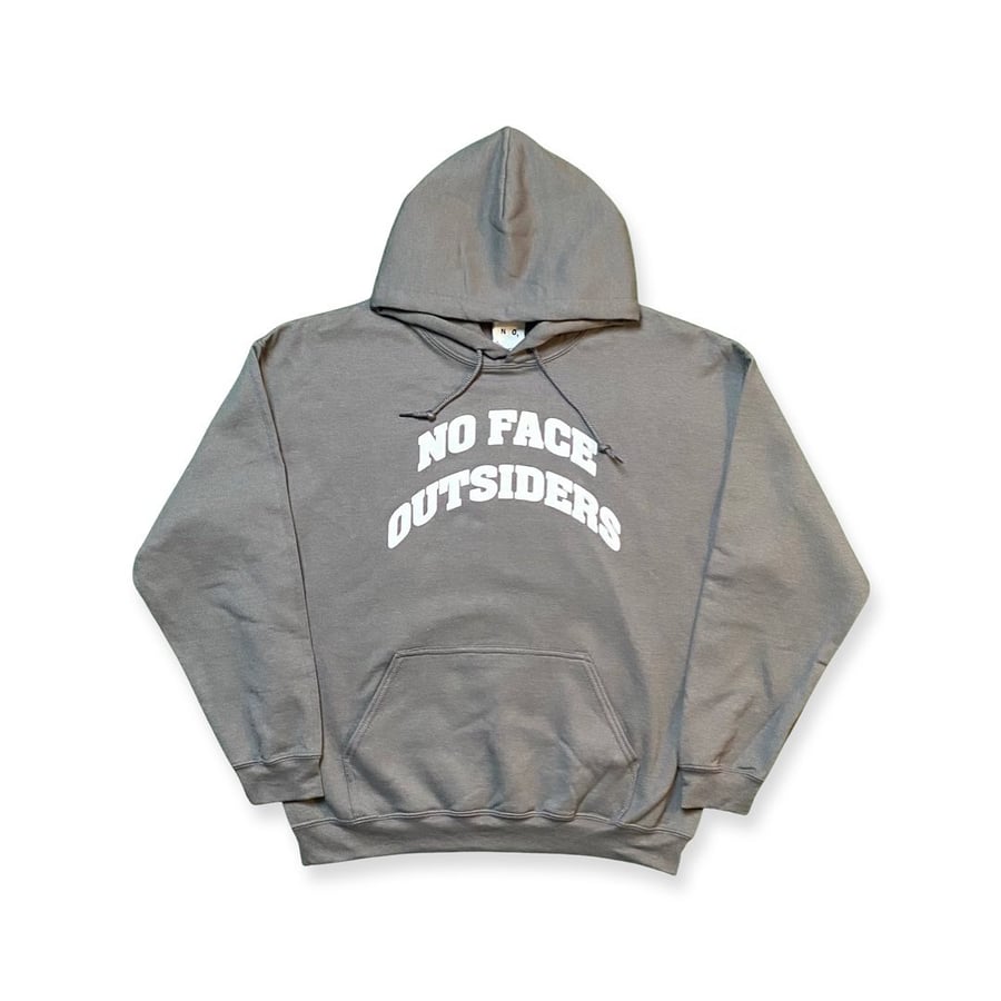 Image of NOFACEOUTSIDERS PUFF PRINT ARCH HOODIE GREY