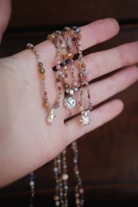 Image 2 of Moon face ~ Starburst crystal beaded necklace