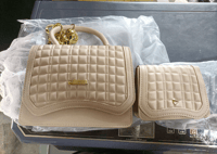 Image 3 of Beige Quilted Handbag & Mini Crossbody