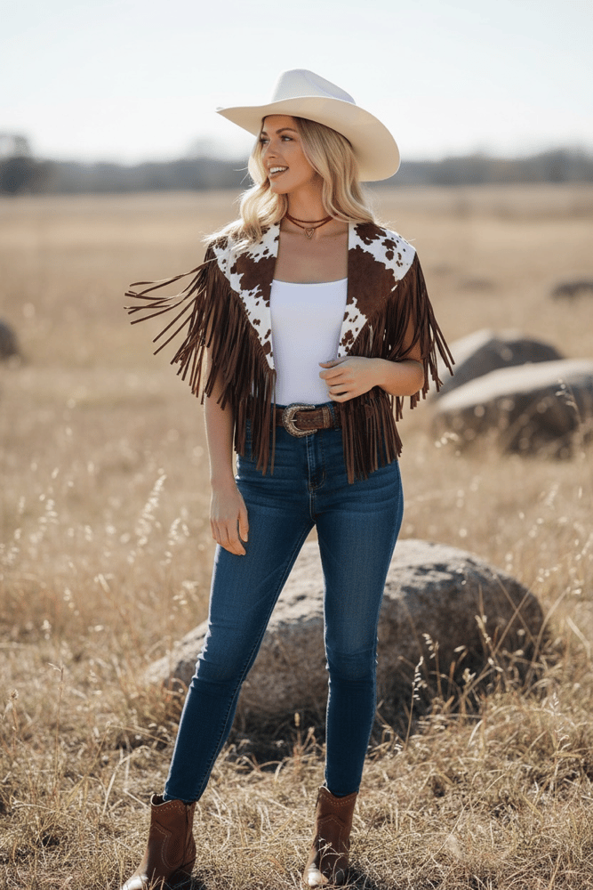 Image of COW PRINT SHRUG