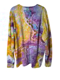 Image 8 of XL Unisex Adult Soft Long Sleeve Tee in Bright Geode Ice Dye