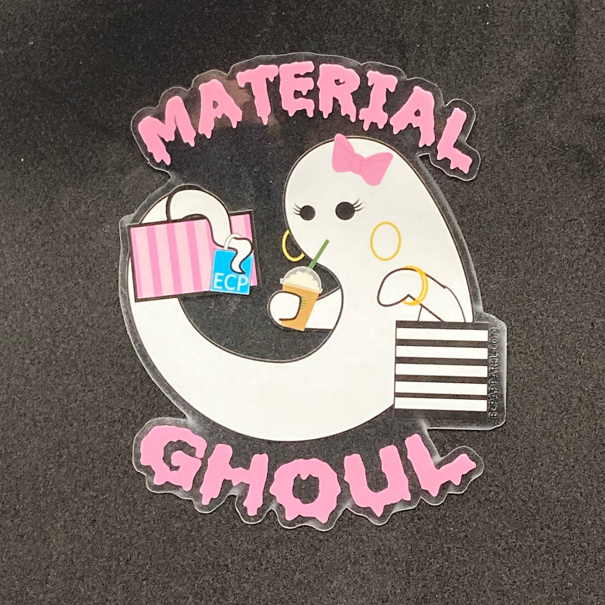 “Material Ghoul” Die-cut Clear Sticker