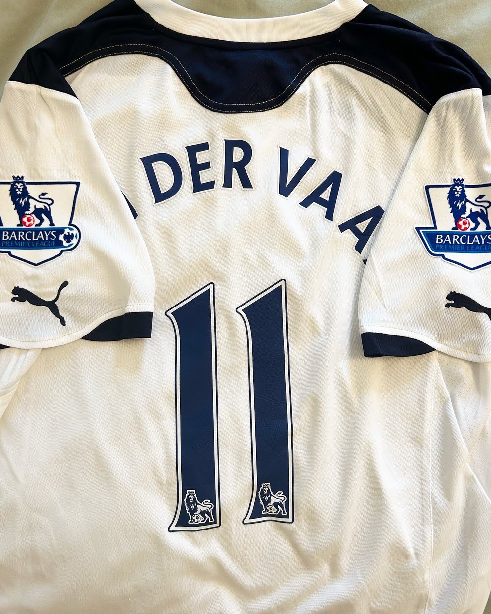 Image of Tottenham Hotspur “VAN DER VAART 11” 2010/11 Home Shirt + PL patches (M)