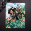 Traveling Witch Signed Watercolor Print